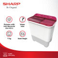 Sharp Mesin Cuci Twin Tub  7 KG ES-T75NT-PK - Putih/Merah Muda. 