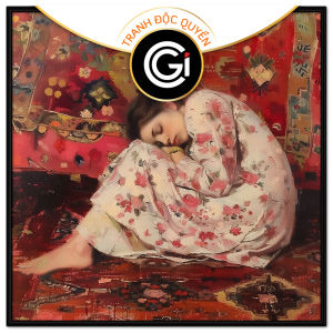 Tranh cô gái đẹp đang ngủ tranh treo tường tranh dán tường CGI - 429