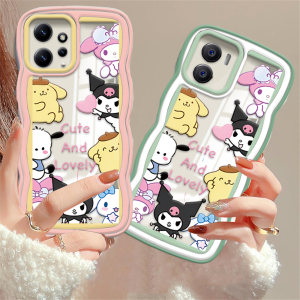 (Lokal Ready) Xinyu Casing hp Redmi A2 A1 Redmi Note 12 4G Note 12 Pro Note 11S 11 Pro Redmi 10 2022 10C 10A 9A 9C 9T Note 10 5G Note 10S Note 9 Note 9 Pro Note 8 Sampul Pelindung Kartun Indah Pola Sanrio Pinggir Case HP Gelombang Berwarna-warni Case
