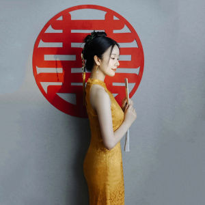 New Chinese Style Wedding Cheongsam Gold Jacquard Qipao Long Dress with Shawl – Elegant Bride Toast Dress