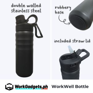 WG WorkWell Tumbler – 18oz (532ml) Free Extra Lid & Straw Premium Insulated Bottle | Ideal for Office & Travel