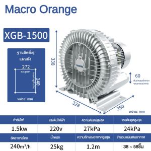 พัดลมแรงดันสูง เครื่องเติมอากาศในบ่อปลา เครื่องเป่าลม Vortex ปั๊มดูดซับสุญญากาศ ปั๊มเติมอากาศเพาะเลี้ยงสัตว์น้ํา 120W/550W/1500W/4000W/7500Wปั๊มสุญญากาศวงแหวน 220V/380Vเครื่องเป่าลม Vortex ปั๊มน้ําเสียแบบแรงเหวี่ยงน้ําวน เครื่องเติมอากาศกระแสน้ําวนอุตสาหก