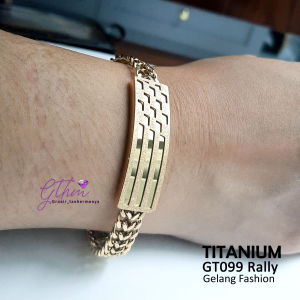 Gelang Cewe Ori Titanium Rally Model Peneng Tampil Mewah dan Elegan Anti Karat Bisa dipakai sehari hari gt099