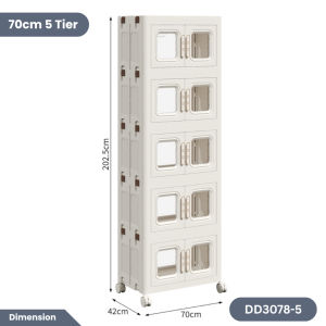 Easyhome.sg Double Opening Storage Cabinet with Wheels Stackable Foldable Storage