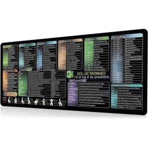 400x900x3mm NonSlip Computer Mats with Excels and Word Shortcut Waterproof Desk Pad for Office Use and Gaming
