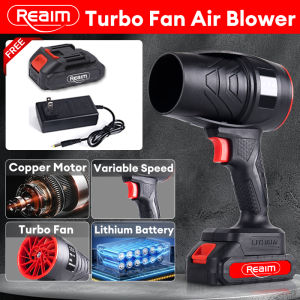 REAIM Cordless Turbo Air Blower 220V High Power Storm Fan Portable Dust Blower for Home Cleaning Car Dust Removal Outdoor Inflating Camping