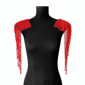 GOLFDIN Sequins Bead Embroidery Studs Tassels Shoulder Strap Jewelry Beaded Shoulder Wrap Wedding Dress