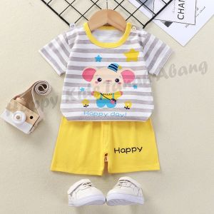 SET PAKAIAN ANAK BAYI LAKI LAKI PEREMPUAN LENGAN PENDEK KATUN
