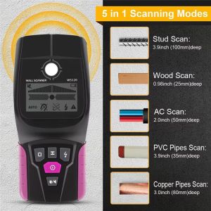 Digital Wall Scanner Professional Detector Live Metal Logam Kabel PVC Water Pipe WS120
