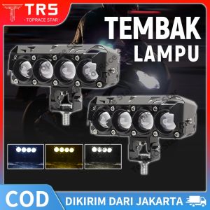 2Pcs Lampu Tembak LED SQL 4 Mata Transformer Original 3 Kipas Pendingin Full Aluminium Anti Air Super Terang