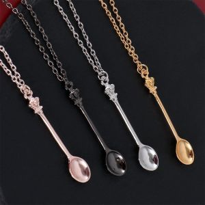 CHUN053634 Jewelry Mini Silver Gold Vintage Pendant Crown Spoon Necklace