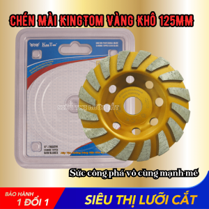 Chén Mài 125mm KingTom Vàng Khô - Mài Bê Tông Đá Cứng