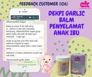Combo Superjimat Sale Dekpi Garlic Balm 30 gram+Minyak Telon Bidara Lemon 35ml (Minyak Bayi) Original 100%+Quality Guaranteed+Extra Free Gift