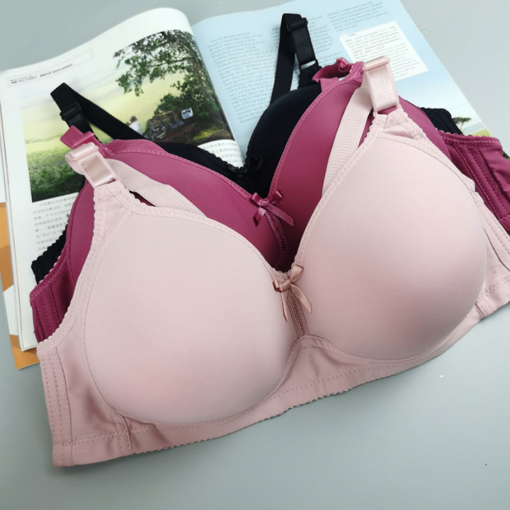 Plus Size Wireless Women Bra Cup C/D (#46-52) Soft Cotton Thin Sponge High Durable Strectable Inner (Tessa #2138)