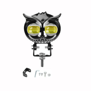 New Mini Driving Light SET Motorcycle Mdl LED High Low Beam Dual Color 6000K White Yellow Super Bright