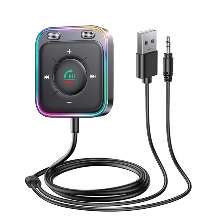 Bluetooth 5.3 Car Adapter Bluetooth Car Adapter Enhanced Dual Mics ENC