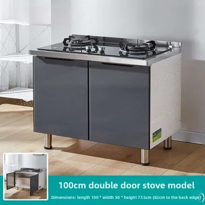 Kitchen Cabinet Simple Cabinet Stove Cabinet Stainless Steel Cupboard Cabinet Home