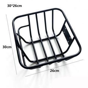 MARINI Fixed Durable Bicycle Rear Basket Easy To Install Metal Bike Rear Basket Black Backpack Storage Childrens Folding Bike Accessories