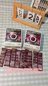( 20pcs per )Foodmak Acai Berry Beauty Powder- 100% Berries Drink Organic for Skin Glow & Gut Health - HealthyDrink - Rich in Anthocyanins