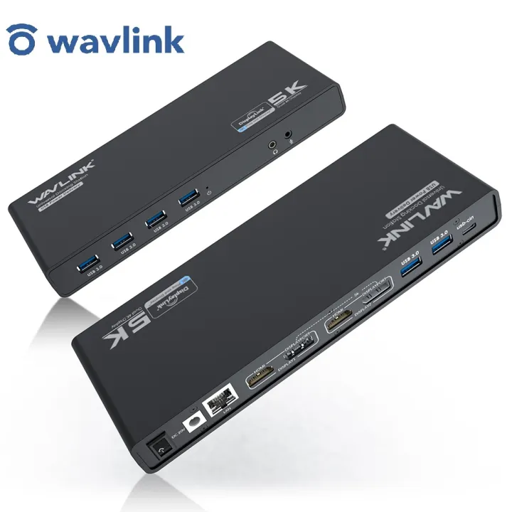 USB C 5K Laptop Universal Docking Station, Dual 4K Ultra HD video, 65W charging, extend and mirror mode, with 2 × HDMI and DisplayPort, Gigabit Ethernet, Type