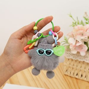 LD-C1248 Gantungan Kunci Hiasan Tas Boneka Cute Coal Balls / Gantungan Hp Lucu Strap Phone Keychains