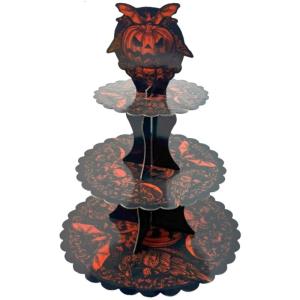 Quick Setups Multiple Level Parties Tray For Halloween Sweets Feature Specters Pumpkins Decorative Pattern