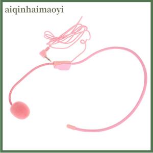 aiqinhaimaoyi 3.5MM Pink Headworn Wired Microphone Headset Pink Voice Amplifier Speaker Clear Sound Mic For Conference Guide Speech Teacher