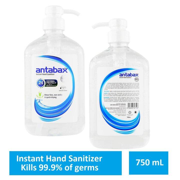 Antabax Instant Hand Sanitizer With Aloe Vera Rinse-free 750 Ml - Made 