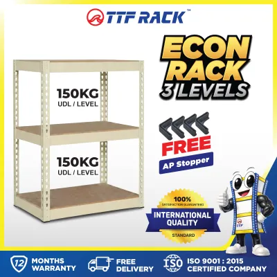 TTF Rack™ ECON RACK Boltless Rack H91cm 3 Levels Kitchen Storage Rack Rak Besi Boltless Rack