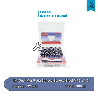 Mur Roda 12 x 15 125 Model Seneca zeneka Steel (16/box gratis Kunci) - 12 x 1.5