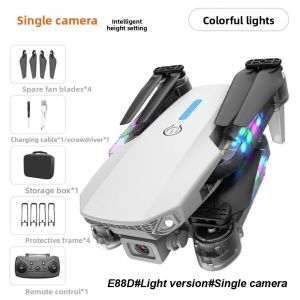 NUBE Đơn/Đôi mini Phiên bản chiếu sáng E88D E99D. gấp gọn giữ độ cao HD Chất lượng cao WiFi FPV góc rộng Đồ chơi trực thăng điều khiển từ xa