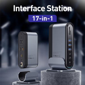 Baseus 17 in 1 USB C HUB Type C to Multi HDMI RJ45 VGA USB 3.0 PD Power Adapter Docking Station for MacBook Pro Laptop USB-C Hub