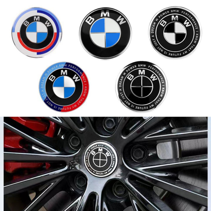 56mm 68mm Modified BMW Hubcaps BMW 50th Anniversary Limited Edition Logo Car Wheel Tire Logo Hub