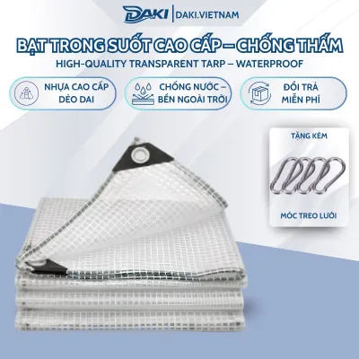 Bạt Nhựa Dẻo Trong Suốt Siêu Bền Dùng Che Mái Hiên Ban Công Sân Vườn Chắn Gió Che Mưa Ngoài Trời Chất Liệu Dày Chống Thấm Nước Tốt Giữ Không Gian Sáng Thoáng Dễ Lắp Đặt Phù Hợp Gia Đình Hàng Quán Quán Cafe Sử Dụng Lâu Dài Tiện Lợi