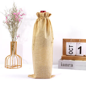 3pcs giáng sinh tiệc mừng năm mới rượu sâm banh dây kéo Linen chai bao bì túi trang trí Quà Tặng Nguồn cung cấp 15x35cm