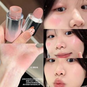 【XZ Beauty】5Color Sponge Head Moisturizing Blusher Milk Pink Matte Liquid Blush Stick Cheek Makeup Natural Lip Contour Brighten Rouge Highlighter