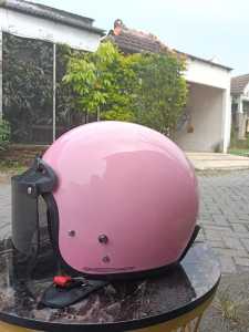 HELM RETRO MERK DCS KACA INJAK SILVER PELANGI SMOKE