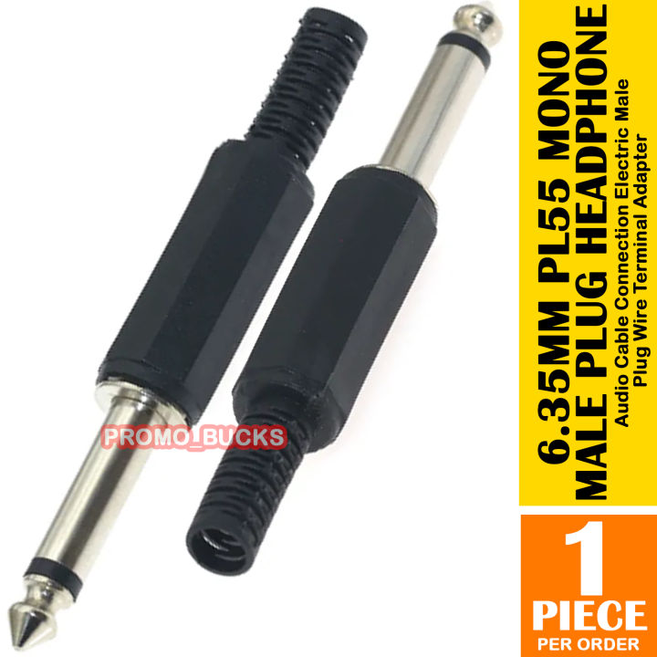 6.35mm Male Soldering Audio Mono Jack Socket Connector / Plug Solder