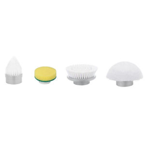 เครื่องขัดแบบหมุนไฟฟ้าความจุขนาดใหญ่4000 MAhอุปกรณ์ทำความสะอาดห้องน้ำ360องศาพร้อมหัวแปรงหมุนได้4หัวและแบบถอดเปลี่ยนได้พร้อมกระเบื้องแบบปรับได้ฟรีเครื่องมือสำหรับพื้นอ่างอาบน้ำ