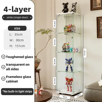 Simple and modern glass display cabinet blind box popmart toy display case living room cabinets locker side cabinet