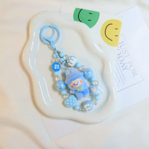 Cartoon Plush Shoulder Bag Labubu Keychain Doll Pendant Mobile Chain Cute Grain Bag Chain Hanging Accessories