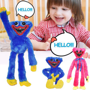 Newest Personality 40cm poppy playtime huggy wuggy toy smile Game Character Plush Doll Plushie Smile Scary Toy with Music LED Light Soft Toy For Kids Christmas