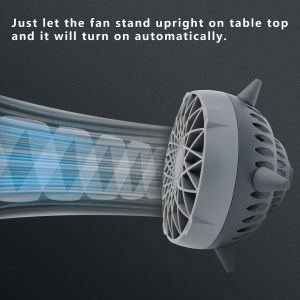 【Ready Stock】Desk Fan with Smart Sensor Rechargeable Desk Personal Fan with 5 Wind Modes No Button Design for Home Office RV