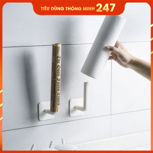 Móc Dán Tường Chữ L Đa Năng Dài 12cm Dùng Treo Cuộn Giấy Tay Nắm Cửa Giá Đỡ Nắp Nồi Gác Thớt Thông Minh