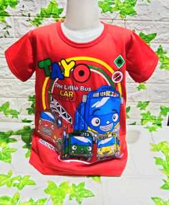 Kaos Atasan Anak Laki-Laki Usia 1-12 Tahun Mobil Tayo