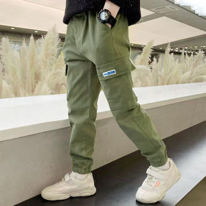 Cargo Pants for Kids Boys 3-14Y Korean Style Multi Pocket Christmas Party Jogger Pants for Boys