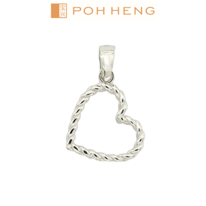 Poh Heng Jewellery 18K Heart Shape Pendant In White Gold*Online Exclusive*
