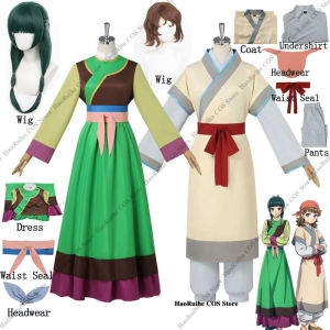 Anime The Apothecary Diaries Movie Maomao MuQing Cosplay Costume Wig Chinese Hanfu Style Green Outfit Halloween Party Clothing h2610