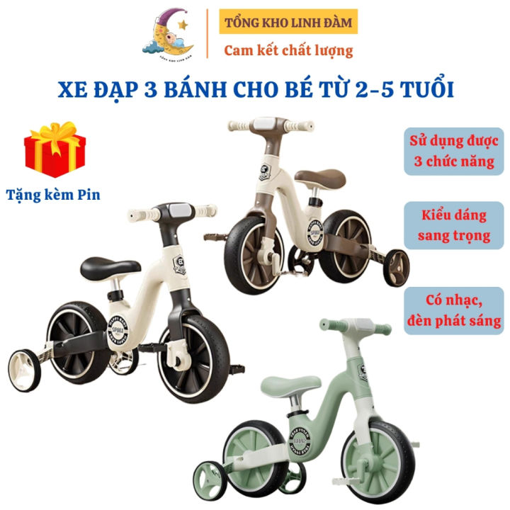 Xe đạp 3 bánh cho bé từ 2 đến 5 tuổi Xe chòi chân thăng bằng có bàn đạp ...