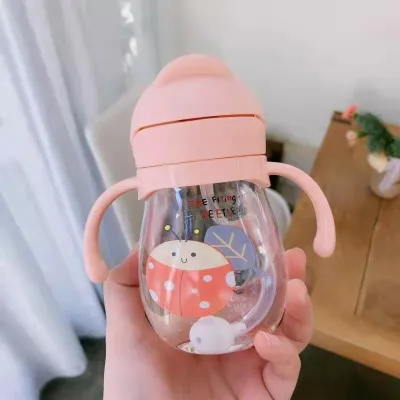 Botol Jerami Anak /Botol Minum Anak /Tutup Clip/ Import/ Botol Kartun